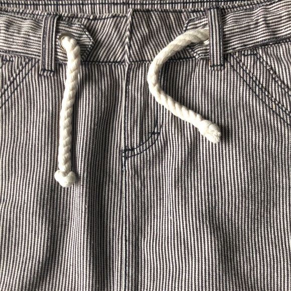 O’Neill striped 100% mini skirt rope tie up at waist 5 pockets Sz 7 - Picture 6 of 10